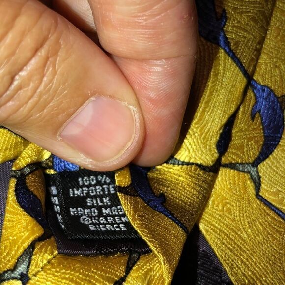 The Nature Conservancy Gold Yellow Royal Navy Blue Swordfish Silk Tie - Picture 5 of 7